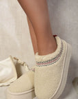 Ankle Cozy Plush Lining Thick Sole Fluffy Slippers - Toi ‘n’ Moi Ltd