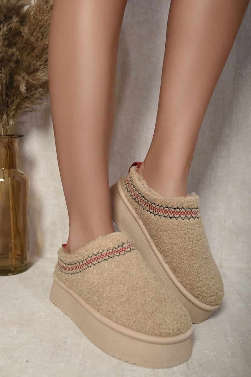 Ankle Cozy Plush Lining Thick Sole Fluffy Slippers - Toi ‘n’ Moi Ltd