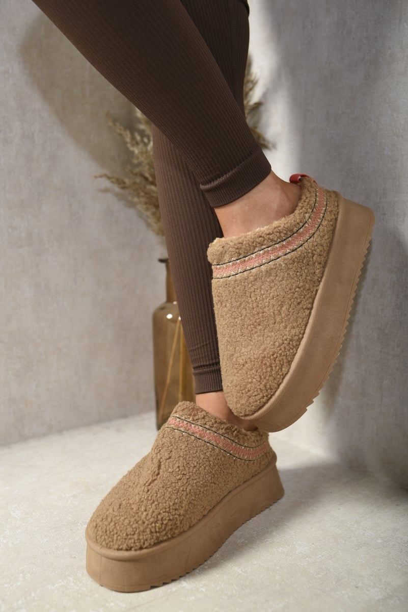 Ankle Cozy Plush Lining Thick Sole Fluffy Slippers - Toi ‘n’ Moi Ltd