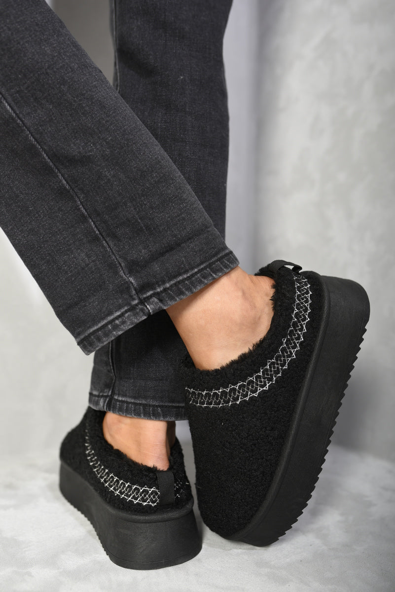Ankle Cozy Plush Lining Thick Sole Fluffy Slippers - Toi ‘n’ Moi Ltd