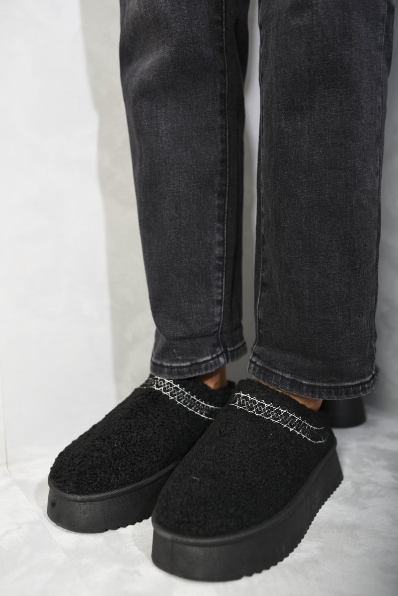 Ankle Cozy Plush Lining Thick Sole Fluffy Slippers - Toi ‘n’ Moi Ltd