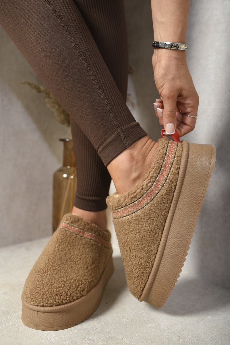 Ankle Cozy Plush Lining Thick Sole Fluffy Slippers - Toi ‘n’ Moi Ltd