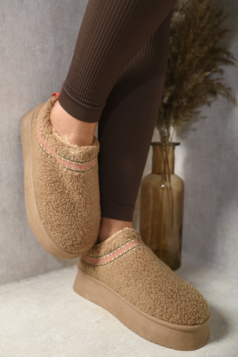 Ankle Cozy Plush Lining Thick Sole Fluffy Slippers - Toi ‘n’ Moi Ltd