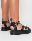 Chunky Platform Eyelet Sandals - Toi ‘n’ Moi Ltd