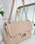Faux Leather Chain Strap Shoulder Bag