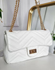 Faux Leather Chain Strap Shoulder Bag
