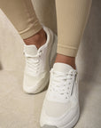 Side Zip Lace Up Wedge Trainers