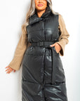 Belted Long Puffer Gilet - Toi ‘n’ Moi Ltd