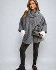 Cowl Neck Oversized Cape Jacket