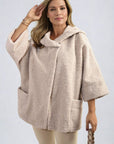 Cowl Neck Oversized Cape Jacket