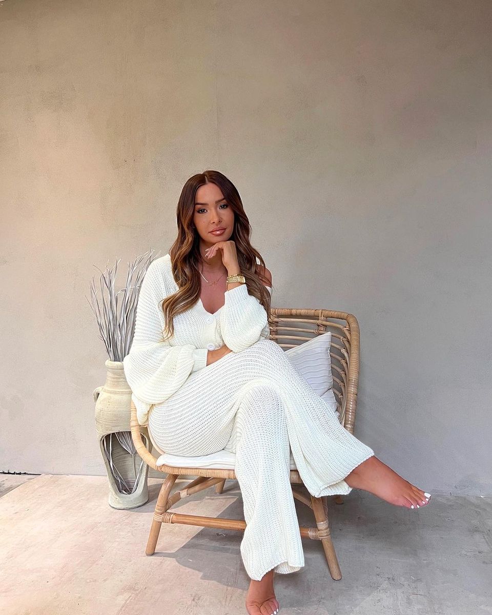 Chunky Knitted Button Up Cardigan Wide Leg Trousers Co-ord Set - Toi ‘n’ Moi Ltd