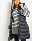 Hooded Longline Quilted Gilet