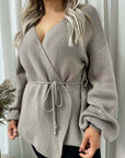 Wrap Tie Belt Knitted Cardigan