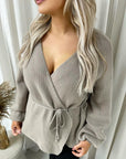 Wrap Tie Belt Knitted Cardigan