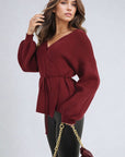 Wrap Tie Belt Knitted Cardigan