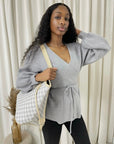 Wrap Tie Belt Knitted Cardigan