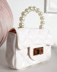Fold Over bag with Pearl Handle