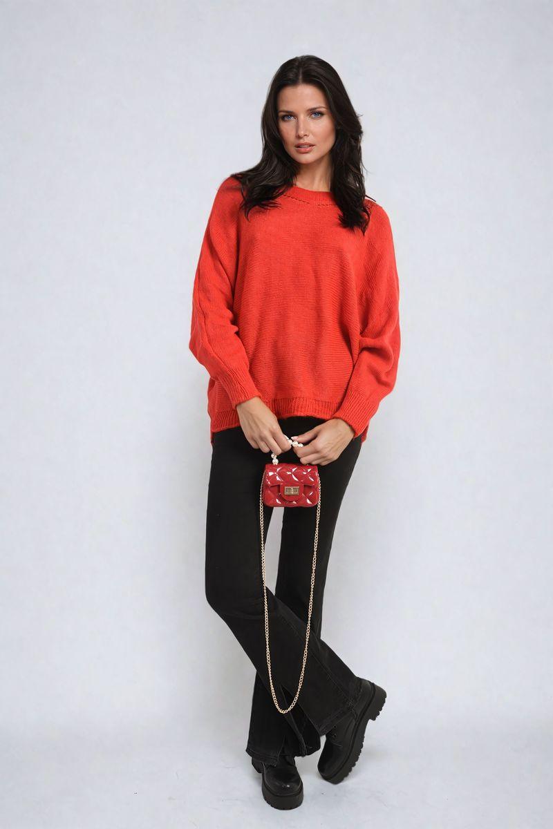 Crew Neck Back Patterned Knitted Jumper - Toi ‘n’ Moi Ltd