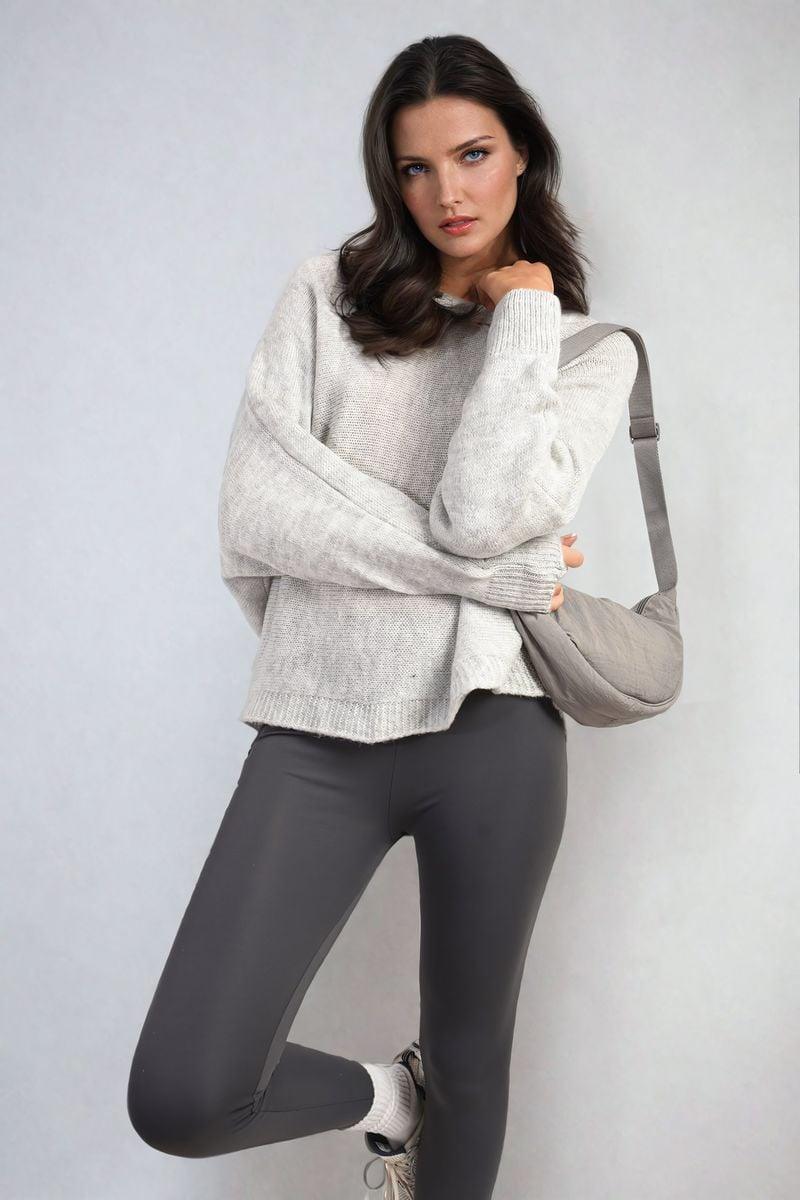 Crew Neck Back Patterned Knitted Jumper - Toi ‘n’ Moi Ltd