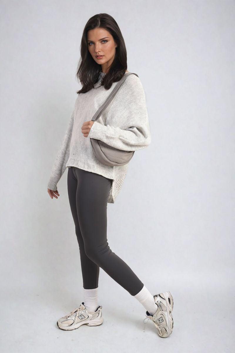 Crew Neck Back Patterned Knitted Jumper - Toi ‘n’ Moi Ltd