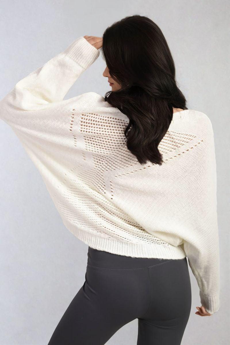 Crew Neck Back Patterned Knitted Jumper - Toi ‘n’ Moi Ltd