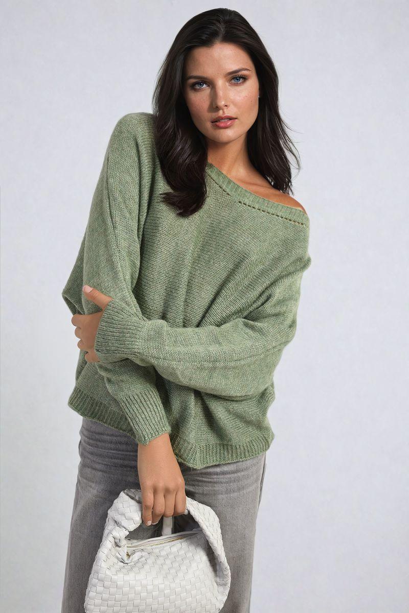 Crew Neck Back Patterned Knitted Jumper - Toi ‘n’ Moi Ltd