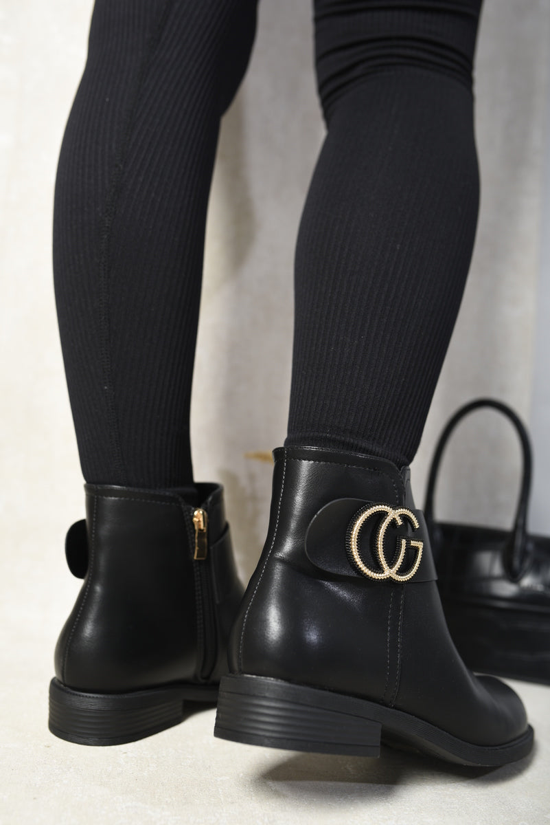 Chelsea Buckle Chunky Low Heel Ankle Boots - Toi ‘n’ Moi Ltd