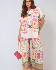 Printed Summer Wide Leg Trouser