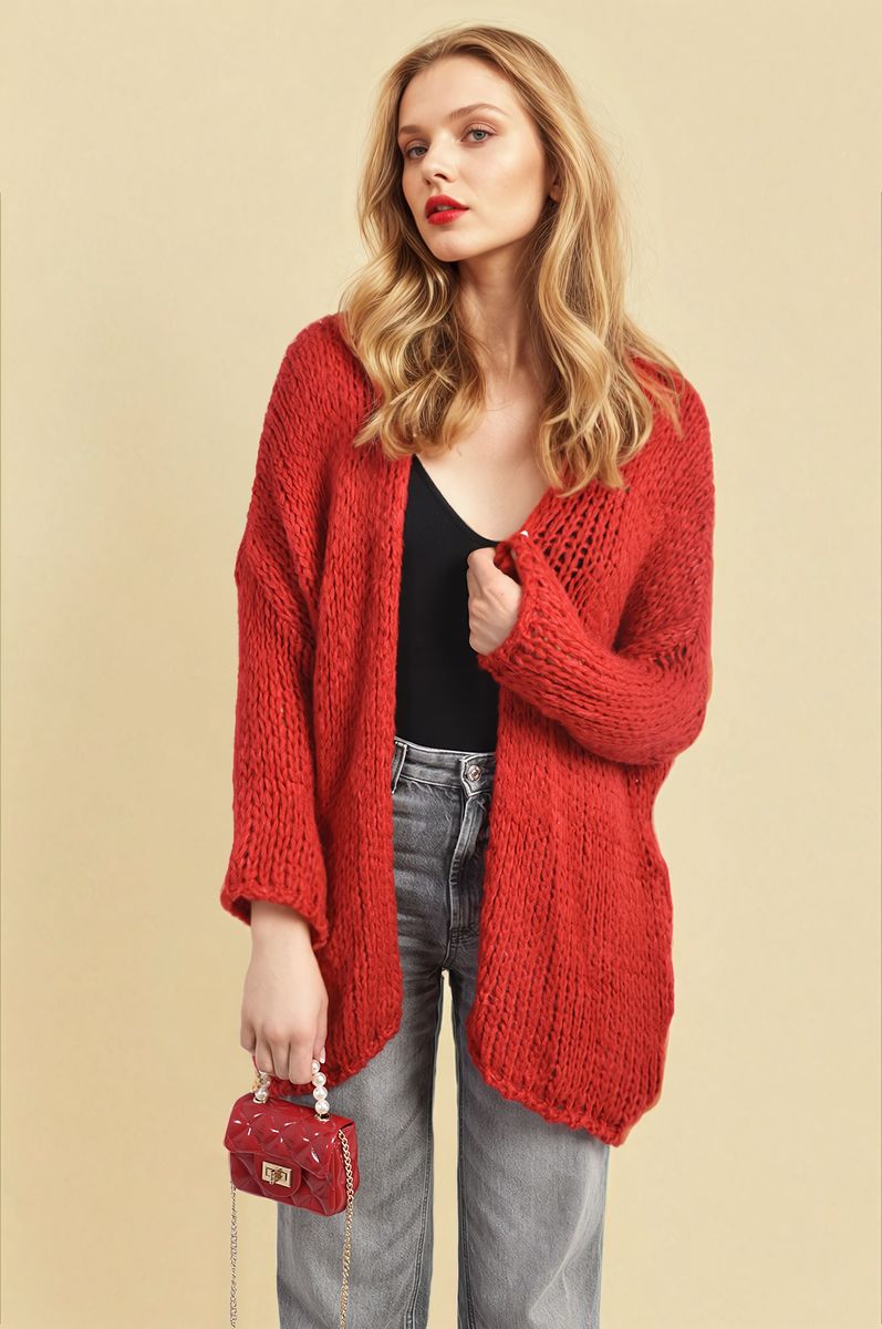 Chunky Long Sleeve Knitted Cardigan - Toi ‘n’ Moi Ltd