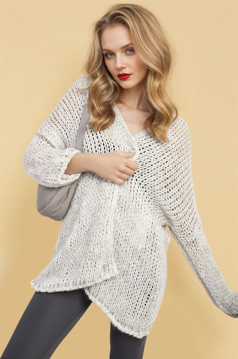 Chunky Long Sleeve Knitted Cardigan - Toi ‘n’ Moi Ltd