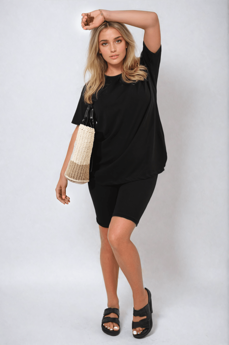 Loose Fit Top and Biker Shorts Co-ord Set - Toi ‘n’ Moi Ltd