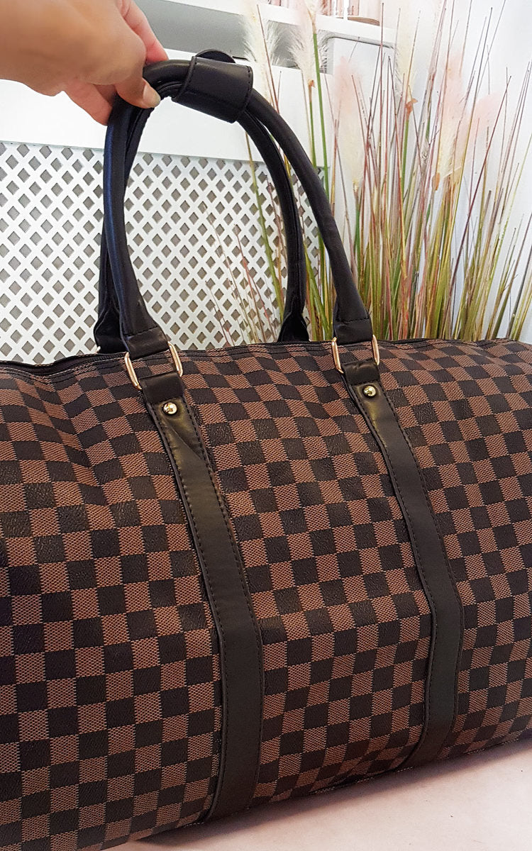 Checked Print Overnight Bag - Toi ‘n’ Moi Ltd