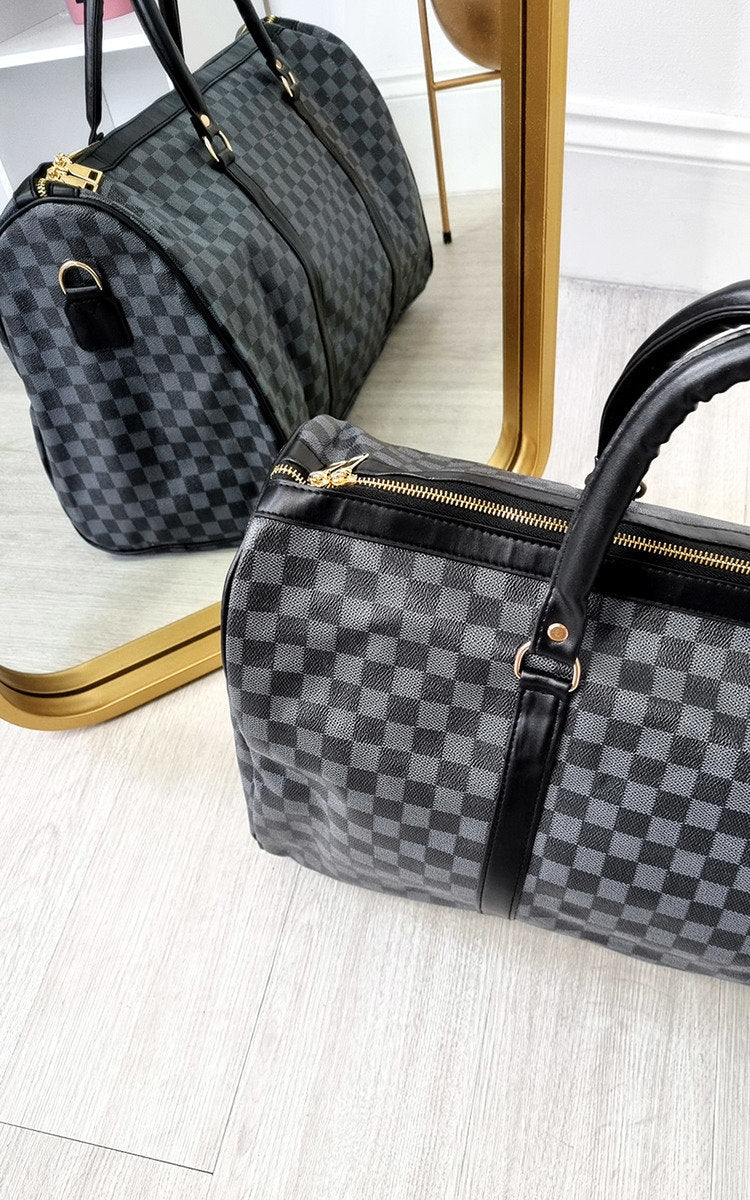 Checked Print Overnight Bag - Toi ‘n’ Moi Ltd