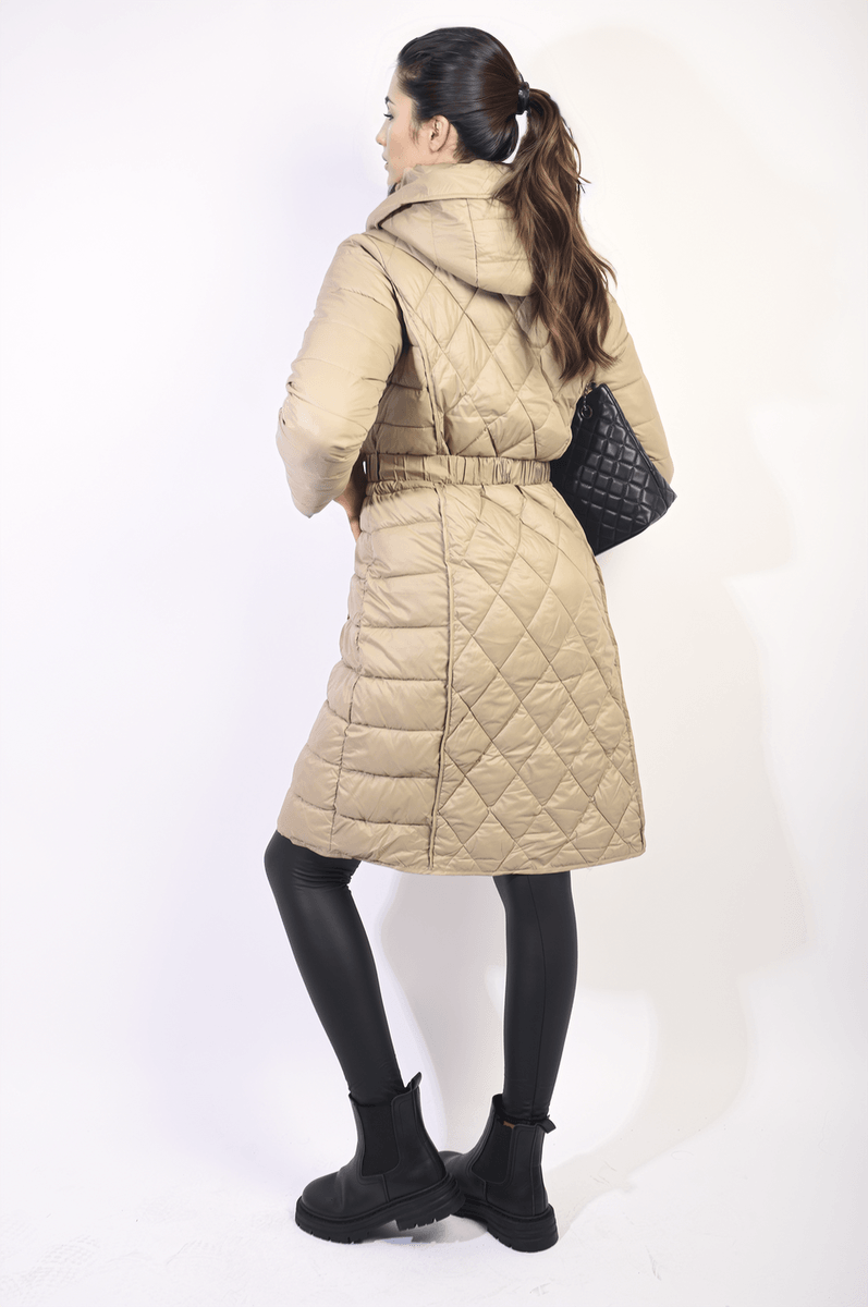 Quilted Winter Jacket with Belt - Toi ‘n’ Moi Ltd