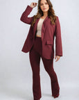 High Waisted Flare Leg Trouser