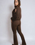 High Waisted Flare Leg Trouser