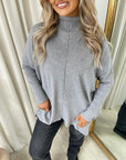 Rhinestone Detail Oversized Knitted Jumper