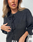 Tie Front Detail Chunky Knit Jumper