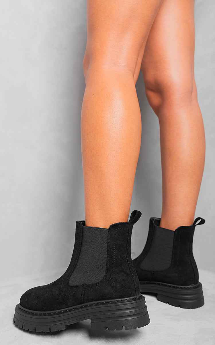 Chunky Chelsea Suede Ankle Boots - Toi ‘n’ Moi Ltd