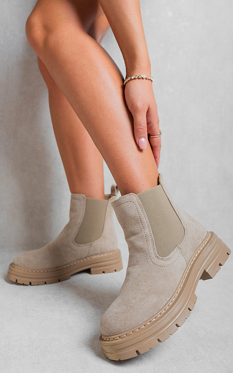 Chunky Chelsea Suede Ankle Boots - Toi ‘n’ Moi Ltd