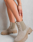 Chunky Chelsea Suede Ankle Boots - Toi ‘n’ Moi Ltd