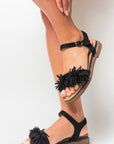 Side Buckle Closure Fringe Sandals