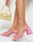 Chunky Heeled Ankle Strap Sandals - Toi ‘n’ Moi Ltd
