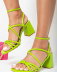 Chunky Heeled Ankle Strap Sandals - Toi ‘n’ Moi Ltd