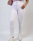 High Waist Button Skinny Jeans