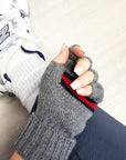 Fingerless Gloves with Stripe Detail