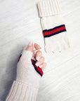 Fingerless Gloves with Stripe Detail