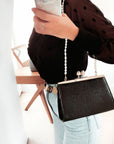 Croc Print Shoulder Bag