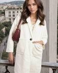 Buttoned Textured Jacket with Front Pockets - Toi ‘n’ Moi Ltd