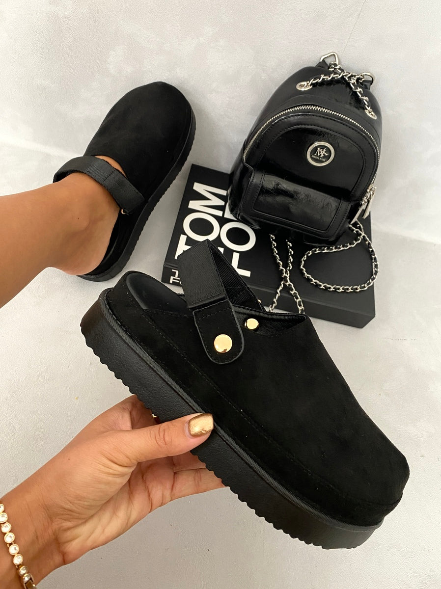 Chunky Slingback Closed Toe Clogs